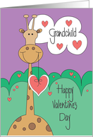 Valentine’s Day for Grandchild, Giraffe with Hanging Heart card