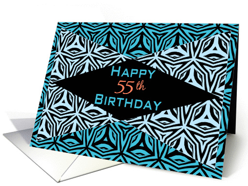 Zebra Print Kaleidoscope Design for 55th Birthday card (1166378)