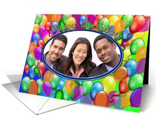 Happy Birthday Balloons multicolor Photo card (858970)