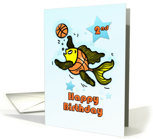 Happy Second Birthday, Fish playing Basketball cute funny... (881325)