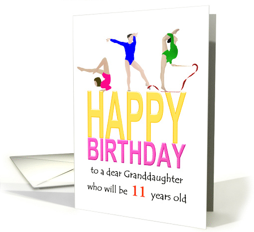 Gymnasts Floor Routine Beam Rhythmic Birthday for Granddaughter card