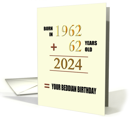 Beddian Birthday In 2024 Born 1962 62 Years Old Adding up Numbers (981533)