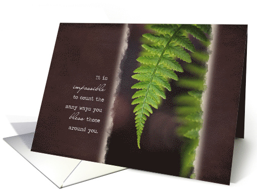 Fern Frond - Thanks for Being a Blessing card (1534480)