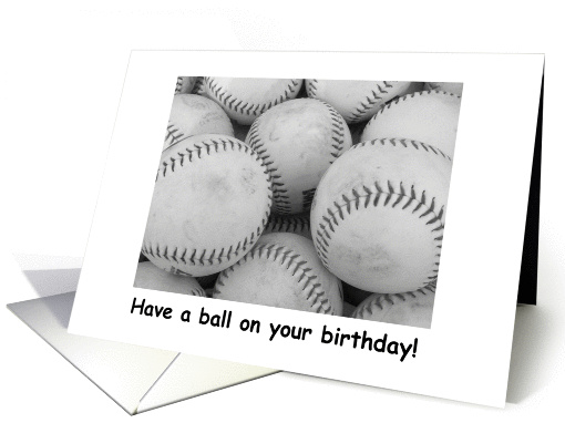 Happy Birthday, softballs, sports card (876389)