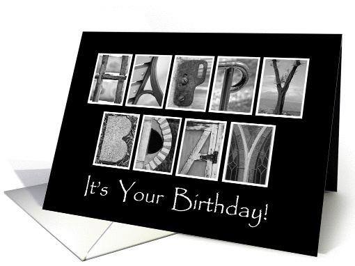 It's Your Birthday - Belated Birthday Card - Alphabet Art card