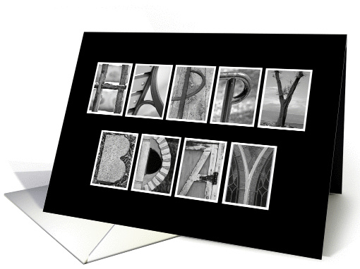 Happy Birthday from Both of Us / Couple - Alphabet Art card (946554)