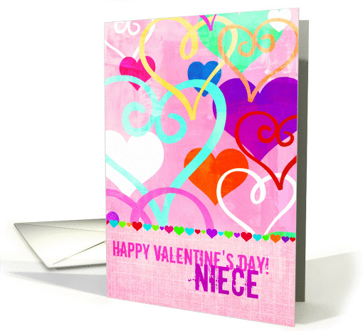 Brightly colored & textured Valentine's Day Hearts on... (1065215)