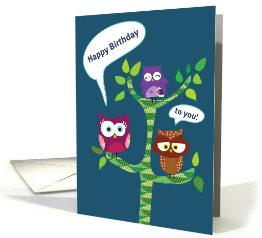 Happy Birthday - Owl greeting card (972105)