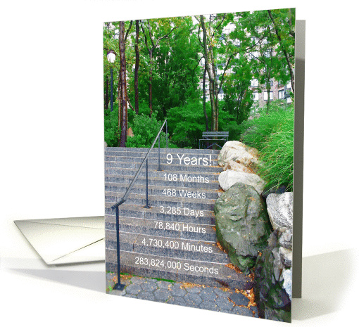 9 Year Birthday - 12 Step Recovery card (904985)