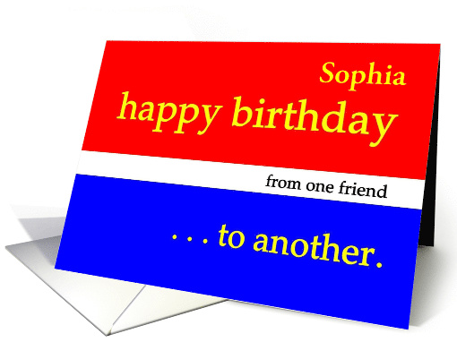 Sophia Happy Birthday Customizable card (1228778)