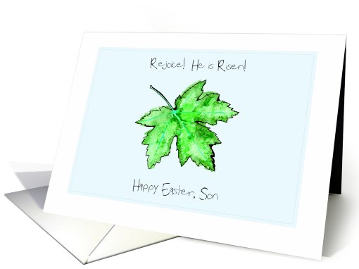 Easter for Son Delicate Spring Green Leaf card (916085)