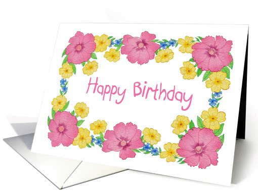 Happy Birthday, wild flowers card (1364678)