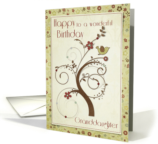 Happy Birthday to a wonderful Granddaughter card (958621)
