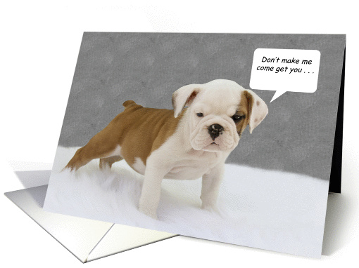 English Bulldog Puppy Birthday Card by Focus for a Cause. card