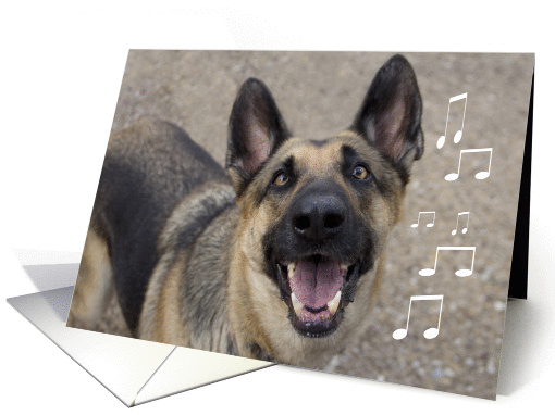 German Shepherd Singing by Focus for a Cause, Birthday card (946127)
