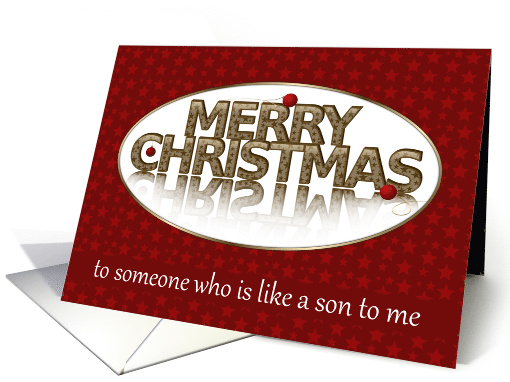 Merry Christmas, Like a Son to Me, Red and Gold card (1104502)