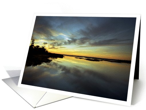 Sympathy for Friend, Sunset Clouds over Calm Waters card (948224)