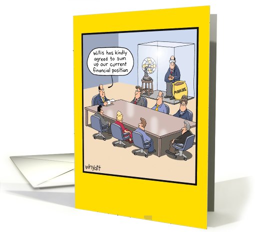 Current Financial Position Shit hits the fan adult Funny Birthday card