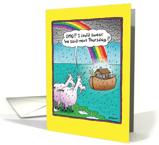 Unicorns Miss Ark Funny Birthday card (1090152)