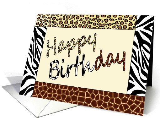 Happy Birthday Wild Animal Print card (1075878)