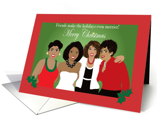 Christmas for friend- Friends embracing during Christmas card (960153)