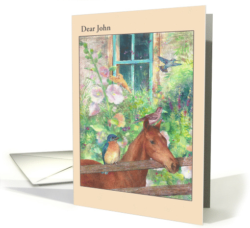 Friendship Birthday Illustrated Horse with Birds card (1483086)