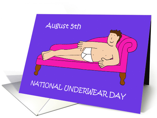 August 5th National Underwear Day Cartoon Man in Underpants (1417350)