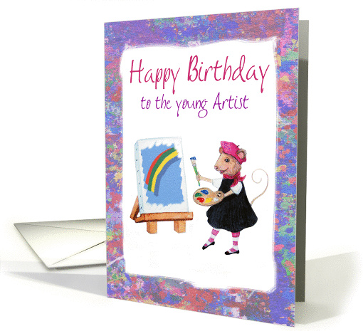 Happy Birthday - Little Artist Mouse card (1015663)