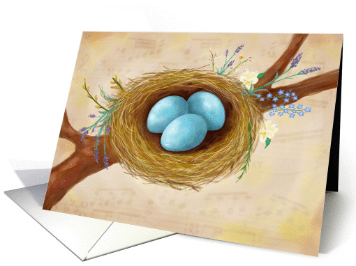 Happy Mother's Day - Birds Nest & Flowers card (1021765)