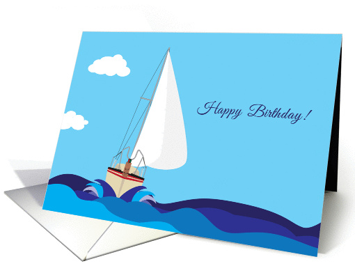 Happy Birthday Sail Boat card (1052921)