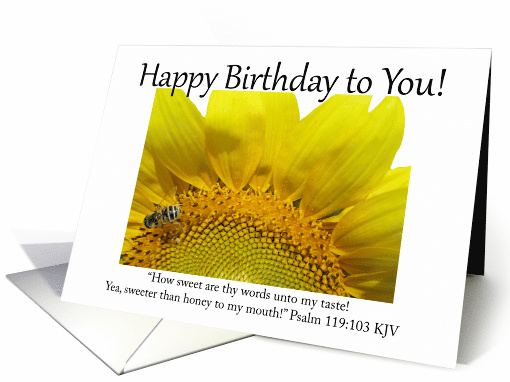 Happy Birthday Sunflower Bee - Christian card (1047017)