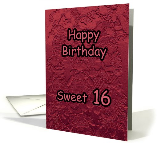 Happy Birthday Sweet Sixteen 16 16th Red Dolls card (1032473)
