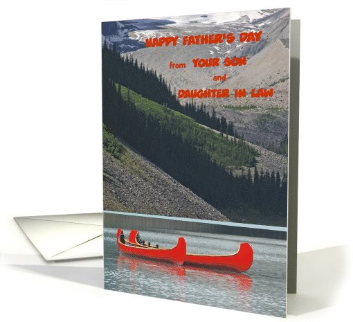 Happy Father's Day from Son and Daughter in Law, Mountain Canoes card