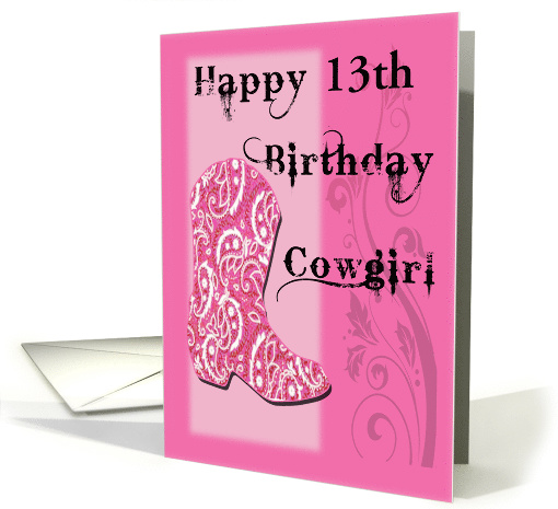 Happy 13th Birthday Cowgirl card (1076068)