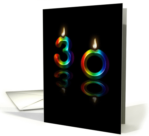 Glowing 30 melting wax candles card (1055377)