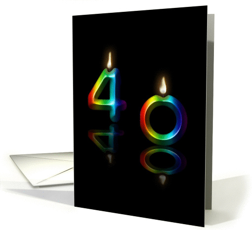 Glowing 40 melting wax candles card (1055383)