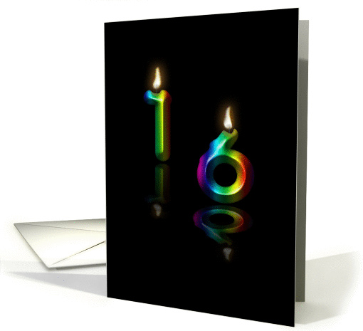 Glowing 16 melting wax candles card (1055859)