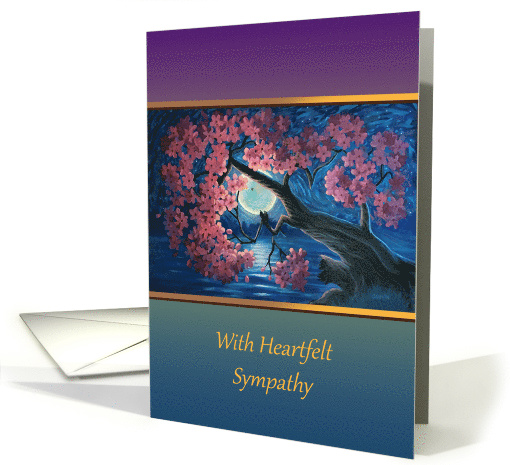 Blank Inside Sympathy Miscarriage Flower Tree In Moonlight card