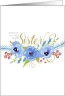 Happy Birthday to a very special Sister watercolor flowers card