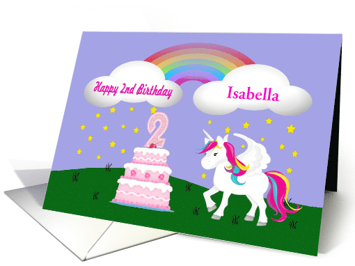 Custom Unicorn & Rainbow 2nd Birthday -Unicorn, Rainbow,... (1401420)