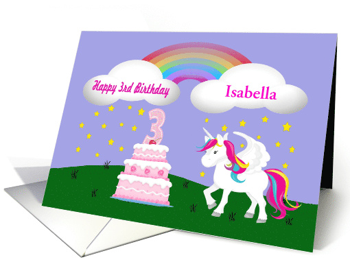 Custom Unicorn & Rainbow 3rd Birthday -Unicorn, Rainbow,... (1401422)