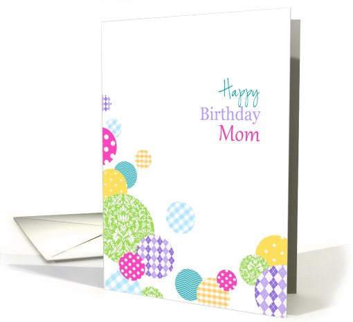 Contemporary Abstract circles Happy Birthday Mom card (1064519)