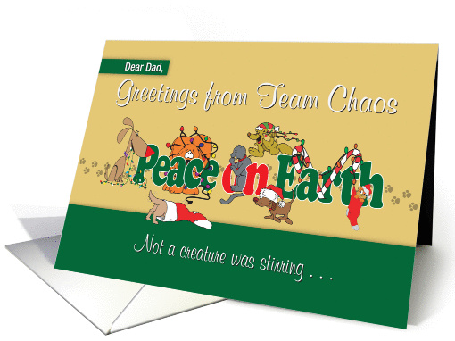 Holiday Greetings to Dad from Team Chaos card (1155646)