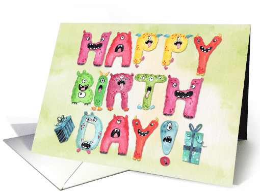 Happy Birthday  Monster Alphabet card (1609584)