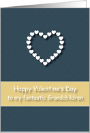 Fantastic Grandchildren Blue Tan Heart Valentine’s Day card