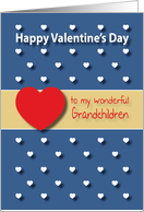 Wonderful Grandchildren blue hearts Valentines Day card