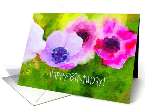 Watercolor Garden Birthday Wishes card (1426216)