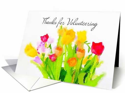 Thanks for Volunteering Watercolor Bouquet card (1429526)