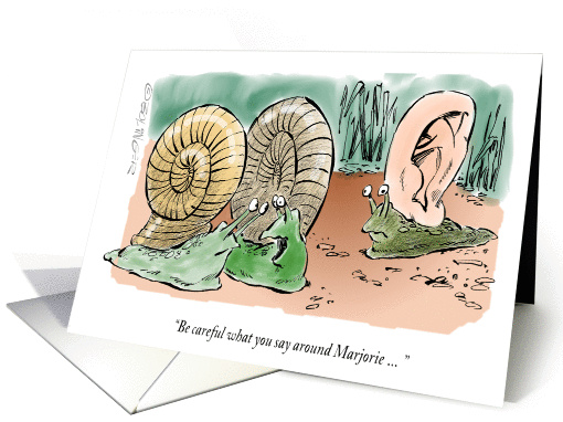 Fun happy birthday wish - getting older with snails card (1214300)