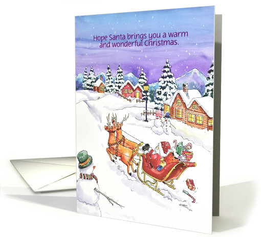 Christmas Santa Claus on a Sleigh Ride card (1329326)